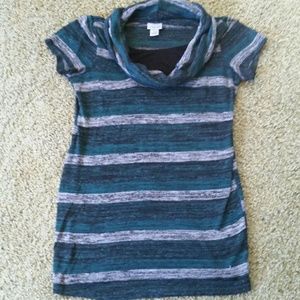Motherhood Maternity Teal Striped Shirt